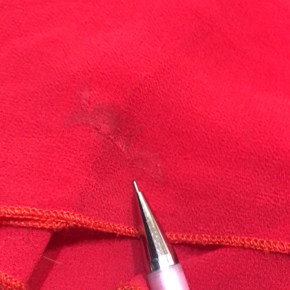 Badgley Mischka Gown Formal Maxi Dress Size 20 Red Pleated Cold Shoulder - Picture 8 of 10